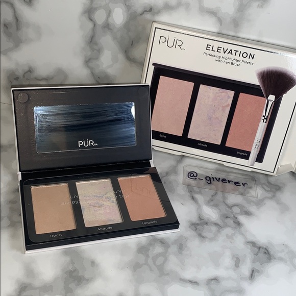 LNIB PUR 3x Elevation Highlight Palette & Brush - Picture 2 of 10
